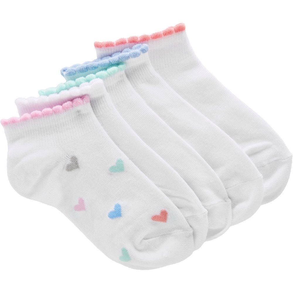 Sof Sole Kids' 5 Pack Low Ankle Scallop Edge Socks - Youth Size 10-4.5 - NWT